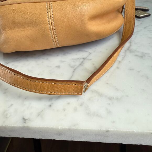 Coach Shoulder Bag Leather Saddle Tan Buckle Western Boho Crossbody - Picture 7 of 16